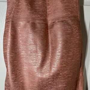 Sleek Metallic Rose Pencil Skirt